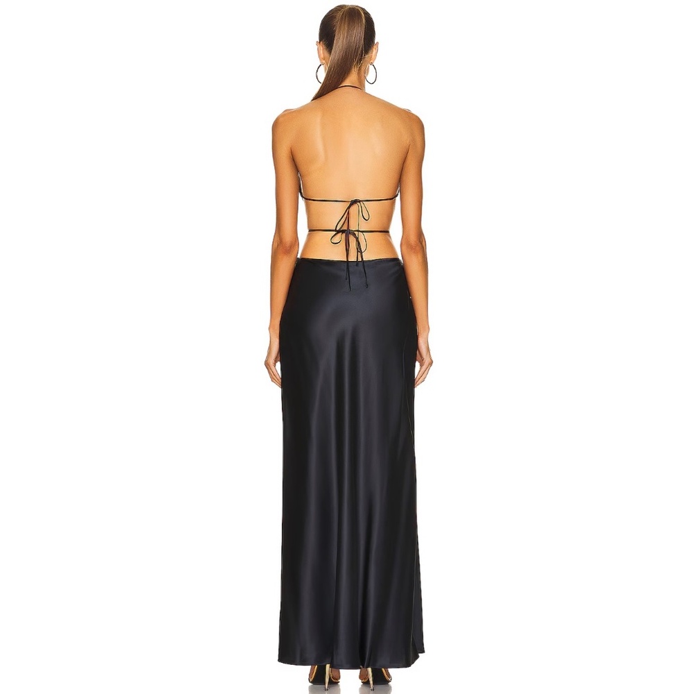 Cult Gaia Colette Embellished Cutout Satin Maxi Dress New With Tags - Picture 8 of 11